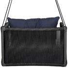 1 Balanço Suspenso Hungria Preto Em Aluminio Fibra E Corda Si