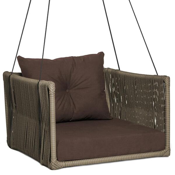 1 Balanço Suspenso Hungria Tauari Em Aluminio Fibra E Corda S