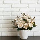 1 Buquê De Rosas E Folhas Artificiais Realista Flor Para Deco