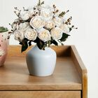 1 Buquê De Rosas E Folhas Artificiais Realista Flor Para Deco