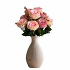 1 Buquê De Rosas E Folhas Artificiais Realista Flor Para Deco