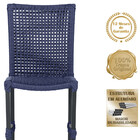 1 Cadeira De Jantar Cannes De Alumínio Com Pintura Preta E Tr