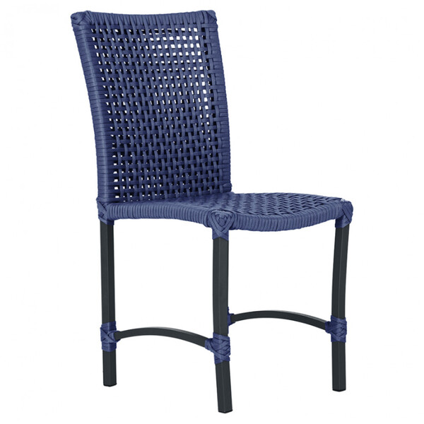 1 Cadeira De Jantar Cannes De Alumínio Com Pintura Preta E Tr