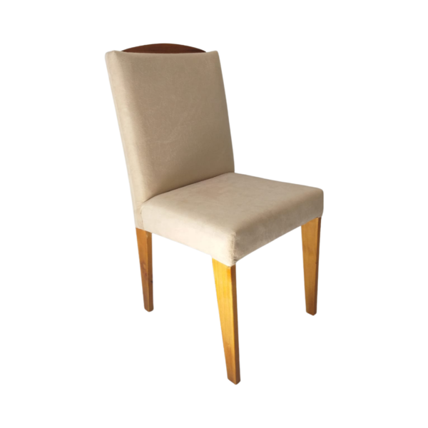1 Cadeiras Estofadas Suede Creme Cozinha Jantar Luxo