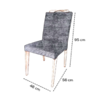 1 Cadeiras Jantar Estofadas Hellena Suede Azul Marinho