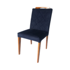 1 Cadeiras Jantar Estofadas Hellena Suede Azul Marinho