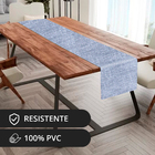 1 Caminho Trilho Mesa Impermeável Pvc Florença Azul C 42x210