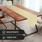 1 Caminho Trilho Mesa Impermeável Pvc Florença Bege 42x210