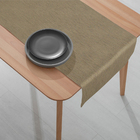 1 Caminho Trilho Mesa Impermeável Pvc Juta Bege 42x210