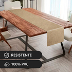 1 Caminho Trilho Mesa Impermeável Pvc Juta Bege 42x210