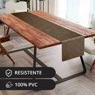 1 Caminho Trilho Mesa Impermeável Pvc Kori Bege 42x140