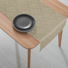 1 Caminho Trilho Mesa Impermeável Pvc Kori Marfim 42x140