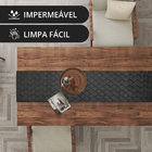 1 Caminho Trilho Mesa Impermeável Pvc Kori Preto 42x210