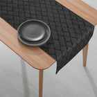 1 Caminho Trilho Mesa Impermeável Pvc Kori Preto 42x210