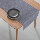 1 Caminho Trilho Mesa Impermeável Pvc Nápoli Cinza 42x140