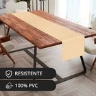 1 Caminho Trilho Mesa Impermeável Pvc Trama Bege 42x210