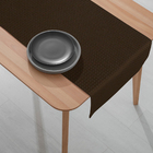 1 Caminho Trilho Mesa Impermeável Pvc Trama Café 42x210