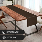 1 Caminho Trilho Mesa Impermeável Pvc Trama Café 42x210