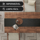 1 Caminho Trilho Mesa Impermeável Pvc Trama Preto 42x210