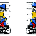 1 Caneca Branca Animada Pato Donald Prisioneiro Cerâmina