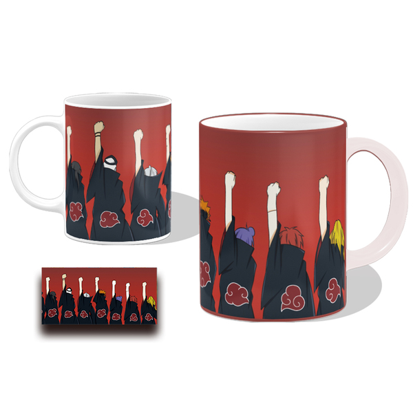 1 Caneca Cerâmina 325ml Clã Akatsuki Naruto Envio Imediato