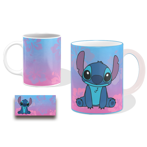 1 Caneca Kid Infantil Lillo Stitch Feminina Xícara Com Alça