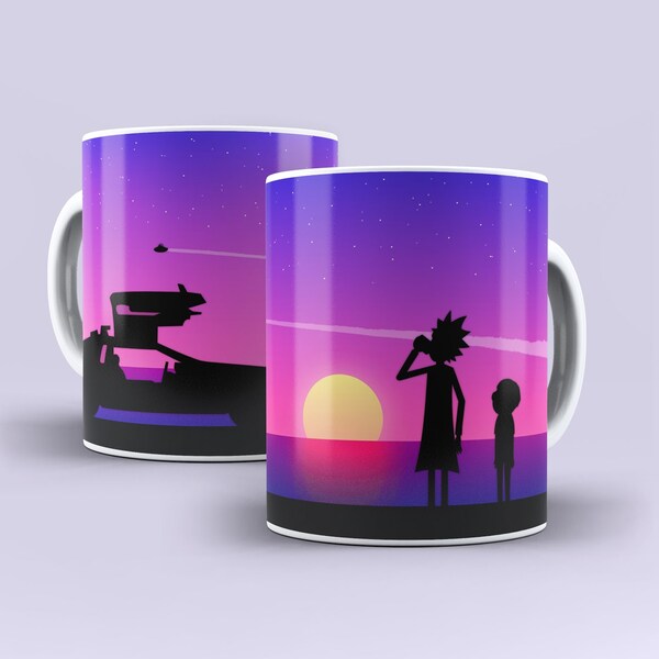 1 Caneca Paisagem Rick And Morty Xícara Pronta-entrega