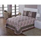 1 Colcha +2 Fronhas Luxo Premium Antonela Queen Estampada