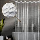 1 Cortina Box Banheiro 3d Antimofo Ganchos 180x180 Pev Vr - M