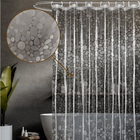 1 Cortina Box Banheiro 3d Antimofo Ganchos 180x180 Pev Vr - M