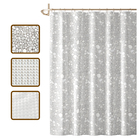 1 Cortina Box Banheiro 3d Antimofo Ganchos 180x180 Pev Vr - M