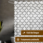 1 Cortina Box Banheiro Antimofo Ganchos 180x180 Pev Es Vr - M