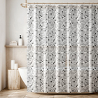 1 Cortina Box Banheiro Antimofo Ganchos 180x180 Pev Es Vr - M