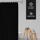 1 Cortina Box Banheiro Pvc Grossa Antimofo Ilhós Pt 140x200