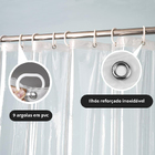 1 Cortina Box Banheiro Pvc Transparente Antimofo Ilhós 2,30m