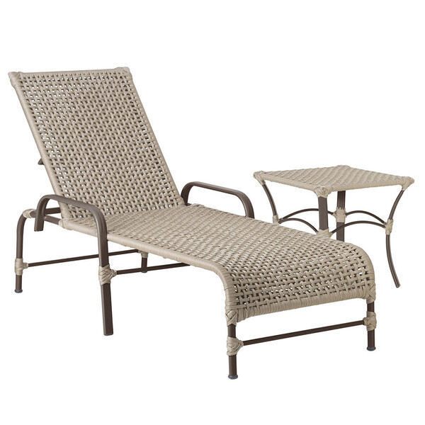 1 Espreguiçadeira Catar E 1 Mesa Garden Marrom E Corda Náutic