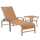 1 Espreguiçadeira Catar E 1 Mesa Garden Marrom E Corda Náutic