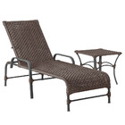 1 Espreguiçadeira Catar E 1 Mesa Garden Preta E Corda Náutica