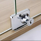 1 Fechadura Dupla Vitrine Rack Com Puxador Porta De Vidro Se