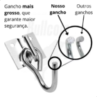 1 Kit Gancho De Rede Reforçado C/ 8 Parafuso E Bucha 150kg