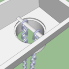 1 Mt Corrente Plástica Isolamento Calha Chuva Elo Pequena Azul