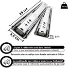 1 Par Corrediças Trilho Telescópico 25cm P/ Gaveta Móvel