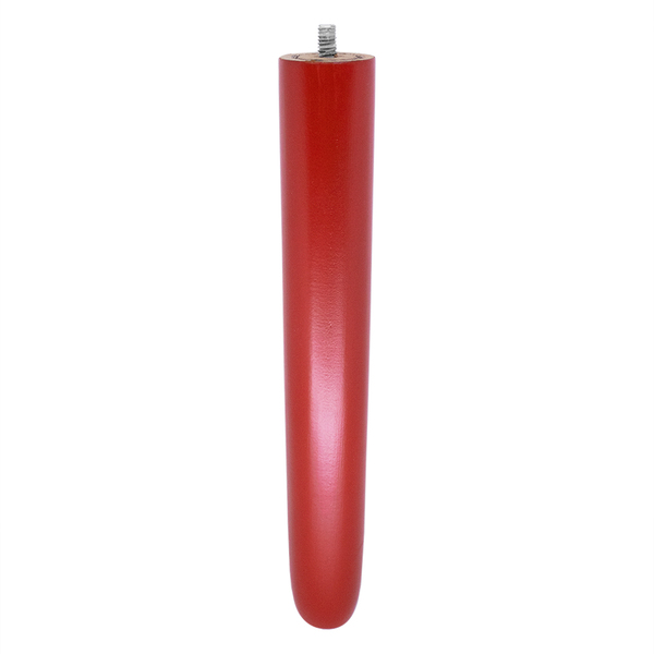 1 Pé Palito Vermelho 25 Cm Com Rosca Metal Para Móveis D10 -