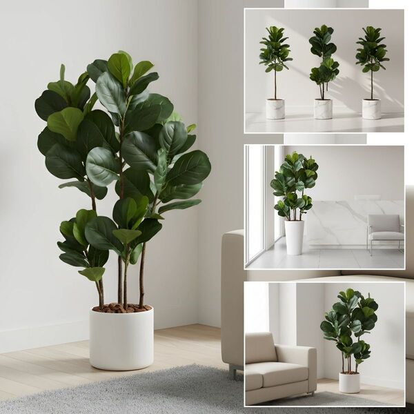 1 Planta Artificial Ficus Lyrata Árvore 120cm Grande Qualidad