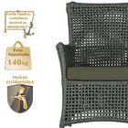 1 Poltrona E 1 Mesa Igapó Em Alumínio Pintura Fendi Corda Náu