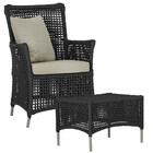 1 Poltrona E 1 Mesa Igapó Em Alumínio Pintura Fendi Corda Náu