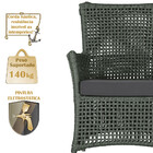 1 Poltrona E 1 Mesa Igapó Em Alumínio Pintura Fendi Corda Náu