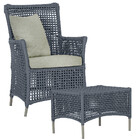 1 Poltrona E 1 Mesa Igapó Em Alumínio Pintura Fendi Corda Náu