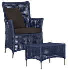 1 Poltrona E 1 Mesa Igapó Em Alumínio Pintura Fendi Corda Náu