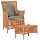 1 Poltrona E 1 Mesa Igapó Em Alumínio Pintura Fendi Corda Náu